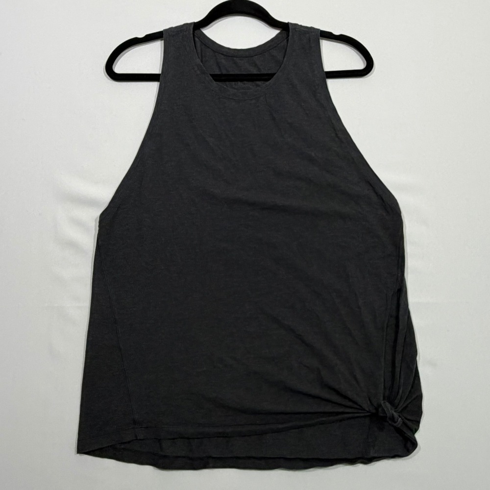 Lululemon Its A Tie Tank Top Womens 8 Gray Heathered Muscle Gym Athleisure READ